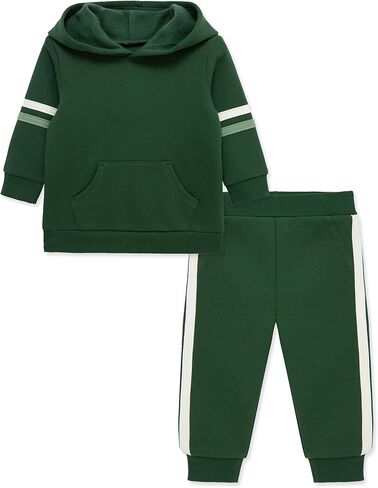 Little Me Simply Essential Solids Organic Cotton Blend Baby Boys' Fleece Sweatshirt and Pant Set, 12 Months - 4 Toddler in Kuwait