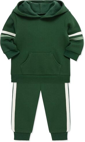 Little Me Simply Essential Solids Organic Cotton Blend Baby Boys' Fleece Sweatshirt and Pant Set, 12 Months - 4 Toddler in Kuwait