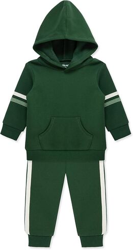 Little Me Simply Essential Solids Organic Cotton Blend Baby Boys' Fleece Sweatshirt and Pant Set, 12 Months - 4 Toddler in Kuwait