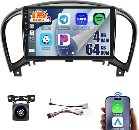 2+64G Hikity Android 13 ستيريو لنيسان جوك 2011-2016 مع Apple CarPlay Android Auto، شاشة لمس 9 بوصة نظام ملاحة Android GPS مع WiFi RDS BT in Kuwait