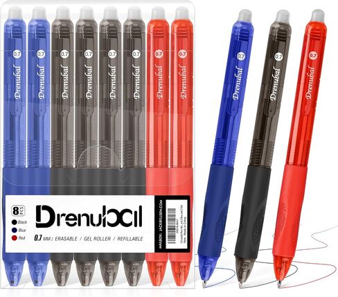 8-Pack Red Erasable Pens, Gel Pens,Red pens,Red Ink pens, 0.7mm Fine Point, Smooth Writing & Clean Erase Perfect for School, Office, Kids & Gift in Saudi Arabia