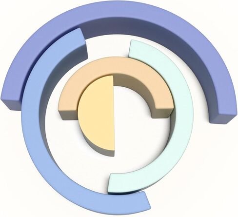 ASWEETS لعبة قوس قزح قابلة للتكديس خشبية ، ولبنات بناء من 8 قطع للأطفال والأطفال الصغار ، لغز أعشاش قوس قزح مونتيسوري ، تعزيز تنسيق العين ، الأزرق in Kuwait