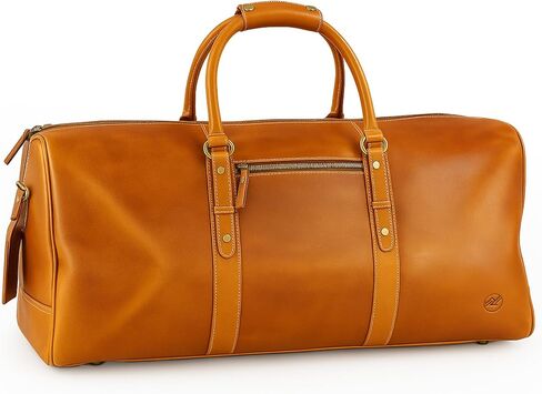 Premium Full-Grain Leather Duffle Bag for Men & Women | 20-Inch Handcrafted TSA Approved Carry-On Weekender Travel Bag with Multiple Pockets & Compartments by Northridge Leather (Antique Brown) in Saudi Arabia