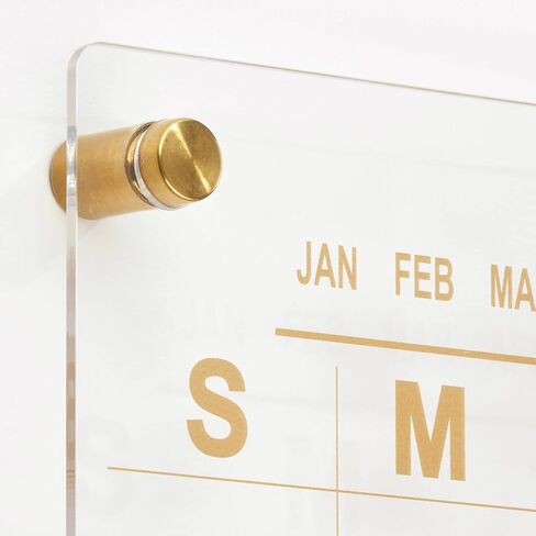 mDesign Modern Acrylic Calendar for Wall with Dry Erase Marker - Wall Mount Monthly Planner Board for Home, Office, Kitchen - 17.71" Square - Clear/Black Print with Chrome Finish Mounting Hardware in Saudi Arabia