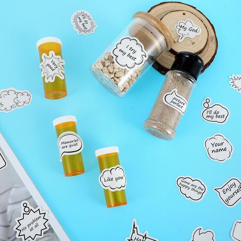 270Pcs Blank Bubble Sticker Labels to Write on Decorative Dialog Box Paper Stickers, Assorted Shape Cute Adhesive Labels for Writing Scrapbooking Water Bottle Journaling Envelope in Kuwait