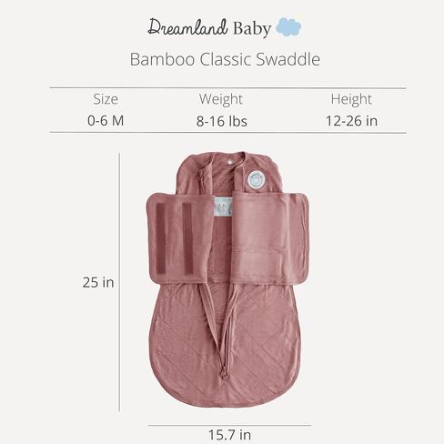 DREAMLAND BABY Bamboo Viscose Swaddle Sleep Sack (0-6 Months). Ultra Soft Swaddle Blanket w/Built in Band. 97% Viscose, 3% Spandex (Forest) in Kuwait