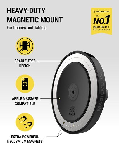 Scosche MP2WDLHD MagicMount™ Pro2 XL Heavy Duty, Strong Suction Cup Cell Phone Mount, Long Arm Windshield/Dashboard Phone Holder with Anti-Shake Stabilizer for iPhone, Android, Tablet, Car, Truck in Saudi Arabia
