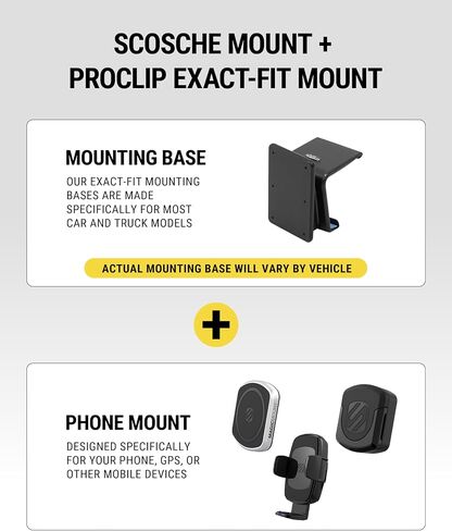 Scosche MP2WDLHD MagicMount™ Pro2 XL Heavy Duty, Strong Suction Cup Cell Phone Mount, Long Arm Windshield/Dashboard Phone Holder with Anti-Shake Stabilizer for iPhone, Android, Tablet, Car, Truck in Saudi Arabia