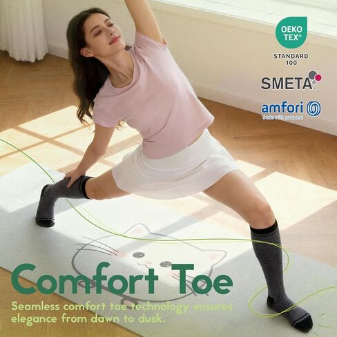 Mens Compression Socks for Men Women, 15-20 mmHg Bamboo Viscose Knee High Soft Support for Travel Daily in Saudi Arabia
