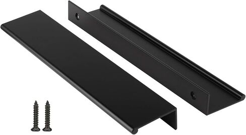 Peaha 10 Pack Kitchen Cabinet Handles 5 inch Black Pulls for Dresser Drawers Door Edge Finger Pull Aluminum Alloy Hardware in Saudi Arabia