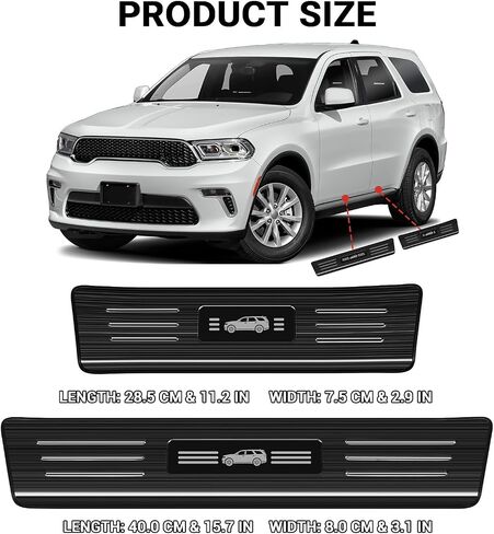 Hellet 4PCS Car Door Sill Protector for Toyota 2024 2025 Grand Highlander (Including Hybrid) LE XLE Limited and Platinum Accessories Stainless Steel Material Black Brushed Door Entry Guards in Saudi Arabia