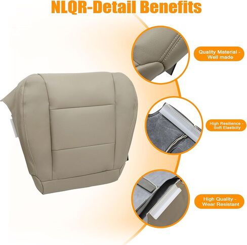 NLQR Front Driver Side Bottom Replacement Microfiber Leather Seat Cover Stone Gray Compatible with Toyota Land Cruiser 1998 1999 2000 2001 2002 2003 2004 2005 2006 2007 in Kuwait
