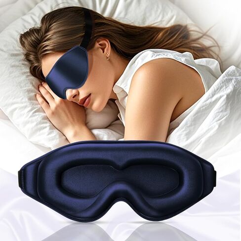 3D Deep Contoured Zero Pressure Sleep Eye Mask for Men & Women, Blackout Blindfold with Adjustable Strap for Travel, Home, Nap (Pink) in Kuwait