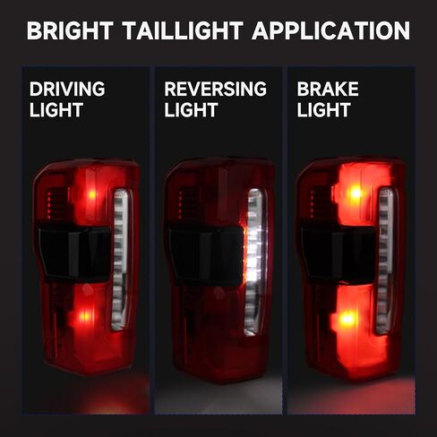 Tail Light Compatible with 2023 2024 2025 Ford F250 F350 Left Driver Side Rear Taillight Assembly w/Blind Spot, Halogen Type,Replace OEM PC3Z13405B FO2800294 in Saudi Arabia