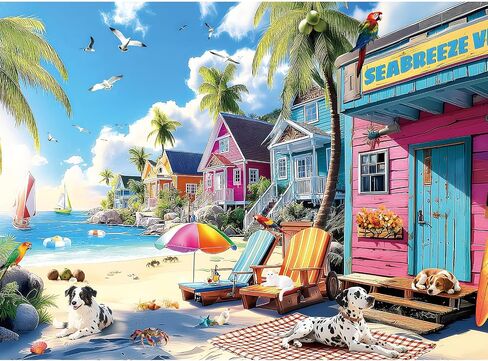300 Piece Jigsaw Puzzle for Adults&Kids-Galapagos Islands Puzzles for Adults Large Piece-Volcanic Lake Landscape with Rocks- Perfection Game for Relaxation, Gift & Home Decor (20.5" x 15") in Saudi Arabia