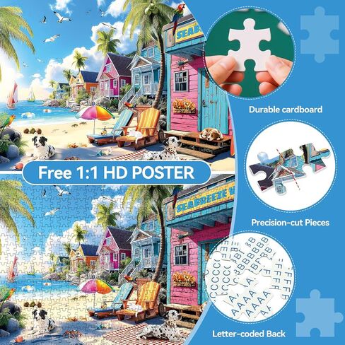 300 Piece Jigsaw Puzzle for Adults&Kids-Galapagos Islands Puzzles for Adults Large Piece-Volcanic Lake Landscape with Rocks- Perfection Game for Relaxation, Gift & Home Decor (20.5" x 15") in Saudi Arabia