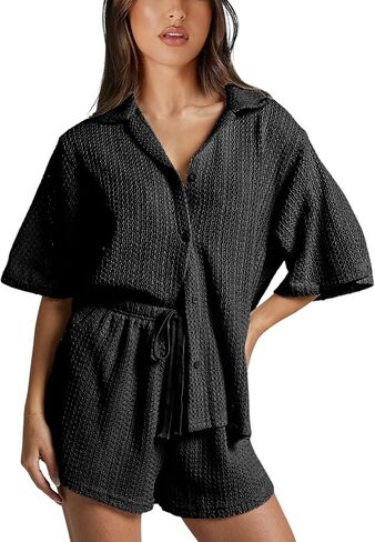 2 قطعة تغطية ملابس السباحة الكروشيه للنساء جوفاء خارج مجموعات نصف الأكمام متماسكة مجموعات شورتات (صلى الله عليه وسلم) in Kuwait