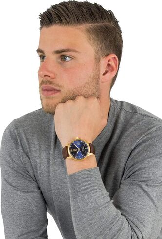 INVICTA MEN 15254 I-Force Blue Dial Watch Brown Leather Watch in Kuwait
