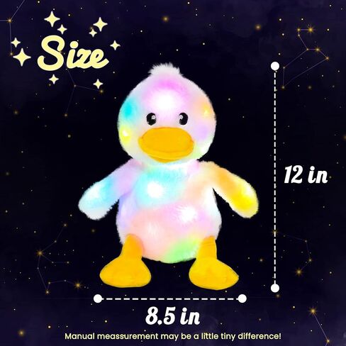 Hopearl LED Musical Stuffed Polar Bear Lighting Up Singing Plush Toy Adjustable Volume Lullaby Animated Soothe Birthday Festival for Kids Toddler Girls, White, 11'' in Kuwait