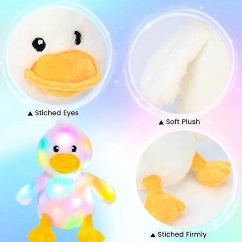 Hopearl LED Musical Stuffed Polar Bear Lighting Up Singing Plush Toy Adjustable Volume Lullaby Animated Soothe Birthday Festival for Kids Toddler Girls, White, 11'' in Kuwait