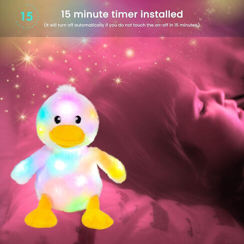Hopearl LED Musical Stuffed Polar Bear Lighting Up Singing Plush Toy Adjustable Volume Lullaby Animated Soothe Birthday Festival for Kids Toddler Girls, White, 11'' in Kuwait