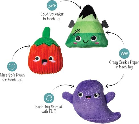 Fringe Studio Small Plush Dog Toy Set, Let's FANG Out, 3 Piece Set, PetShop Collection (662070) in Saudi Arabia