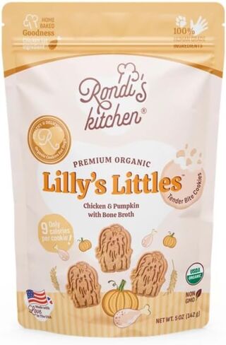 Rondi's Kitchen Lilly's Littles All-Natural & Organic Healthy Soft Dog Treats, Healthy Snacks for Small Dogs, Puppies, and Seniors, Tender Bite Cookies, Human Grade - Chicken & Peanut Butter in Saudi Arabia