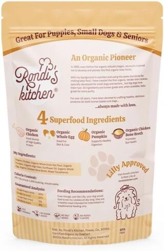 Rondi's Kitchen Lilly's Littles All-Natural & Organic Healthy Soft Dog Treats, Healthy Snacks for Small Dogs, Puppies, and Seniors, Tender Bite Cookies, Human Grade - Chicken & Peanut Butter in Saudi Arabia