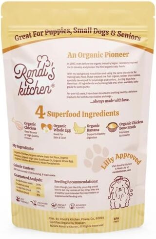 Rondi's Kitchen Lilly's Littles All-Natural & Organic Healthy Soft Dog Treats, Healthy Snacks for Small Dogs, Puppies, and Seniors, Tender Bite Cookies, Human Grade - Chicken & Peanut Butter in Saudi Arabia