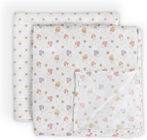 JuJuBe x Studio Oh! Baby Essentials Swaddle Blanket Set - Soft, Comfortable, Neutral Newborn Baby Swaddle Blankets for Baby Shower & Baby Registry - Nursery Essentials - Cherry Cute in Kuwait