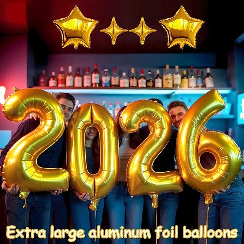 42inch Large 2025 Balloon Numbers, with star balloon for Graduation Party Supplies, Graduation party Decorations, Gold Foil congrat graduation balloons 2025 in Saudi Arabia