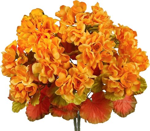 CISDUEO 2 Pcs Artificial Geranium Flowers for Outdoors Silk Geraniums Flowers Outdoor Red Geranium Bush Faux Flowers Geraniums for Outdoor Decor Indoor Garden Patio Grave Cemetary Table Centerpiece in Saudi Arabia