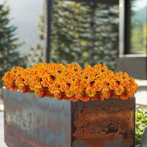 CISDUEO 2 Pcs Artificial Geranium Flowers for Outdoors Silk Geraniums Flowers Outdoor Red Geranium Bush Faux Flowers Geraniums for Outdoor Decor Indoor Garden Patio Grave Cemetary Table Centerpiece in Saudi Arabia