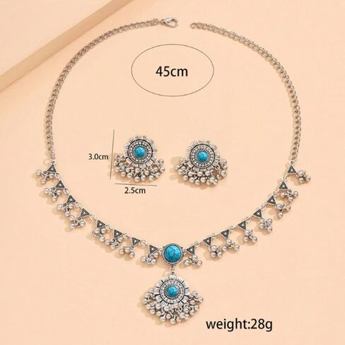 Indian Jewelry Sets for Women - Oxidized Gold/Silver Bollywood Choker Necklace, Jhumkas Earrings, Traditional Vintage Ethnic Accessories Costume in Saudi Arabia