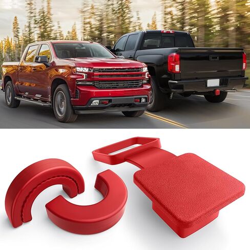 for Chevy Silverado 1500 Accessories 2007-2025 Tow Hook Covers Paired with Customized 2 Inch Rear Trailer Hitch Cover Heavy Duty Protection Stable and not Easy to Fall Off (Black) in Saudi Arabia