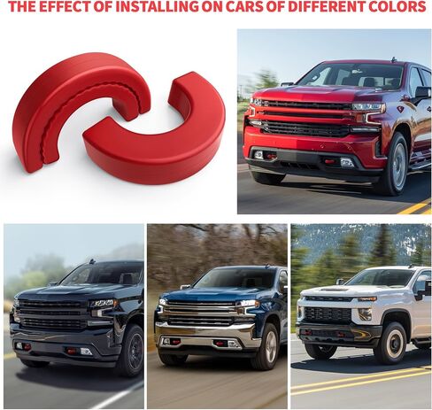 for Chevy Silverado 1500 Accessories 2007-2025 Tow Hook Covers Paired with Customized 2 Inch Rear Trailer Hitch Cover Heavy Duty Protection Stable and not Easy to Fall Off (Black) in Saudi Arabia