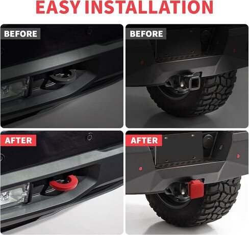for Chevy Silverado 1500 Accessories 2007-2025 Tow Hook Covers Paired with Customized 2 Inch Rear Trailer Hitch Cover Heavy Duty Protection Stable and not Easy to Fall Off (Black) in Saudi Arabia