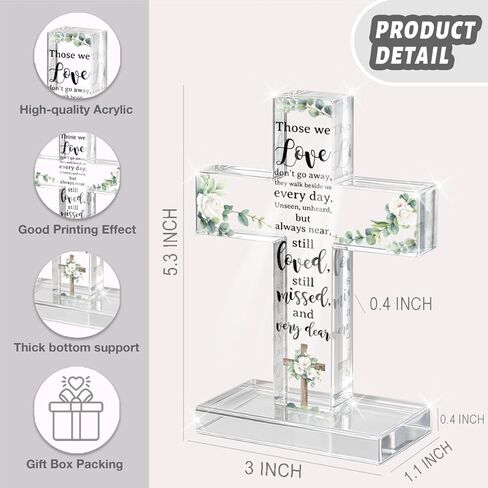 PVOPVO Cross Christian Gifts, Christian Bible Verse Artwork Inspirational Religious Gifts Decor for Mom Sister Floral Bible Verse Desk God Decor Knick Knacks in Kuwait