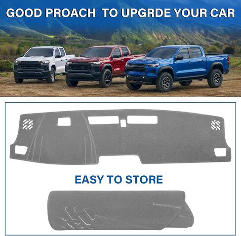 غطاء DASH لـ Chevy Chevrolet Colorado/GMC Canyon 2023-2025 2026 لوحة القيادة حصيرة حصيرة وحدة تحكم مركزية مركزية حصيرة Sunshade (Black Trim) in Kuwait