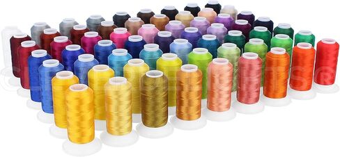 CleverDelights 40 Color Embroidery Machine Thread Set - 1100 Yard Spools - Strong Polyester Thread - for Brother Babylock Janome Singer Pfaff Husqvarna Bernina Machines - 40 Wt (120D/2) Thread in Saudi Arabia
