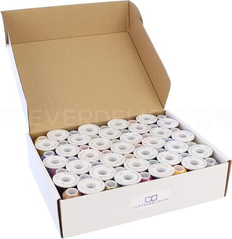 CleverDelights 40 Color Embroidery Machine Thread Set - 1100 Yard Spools - Strong Polyester Thread - for Brother Babylock Janome Singer Pfaff Husqvarna Bernina Machines - 40 Wt (120D/2) Thread in Saudi Arabia
