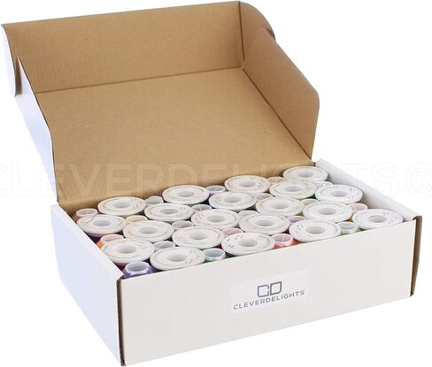 CleverDelights 40 Color Embroidery Machine Thread Set - 1100 Yard Spools - Strong Polyester Thread - for Brother Babylock Janome Singer Pfaff Husqvarna Bernina Machines - 40 Wt (120D/2) Thread in Saudi Arabia