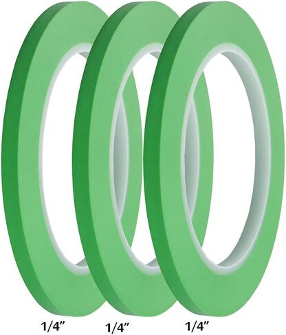 JINBING High-Temp Vinyl Fine Line Fineline Masking Tape Automotive Paint for Curves Green 1/16 Inch 1/8 Inch 6Rolls in Saudi Arabia