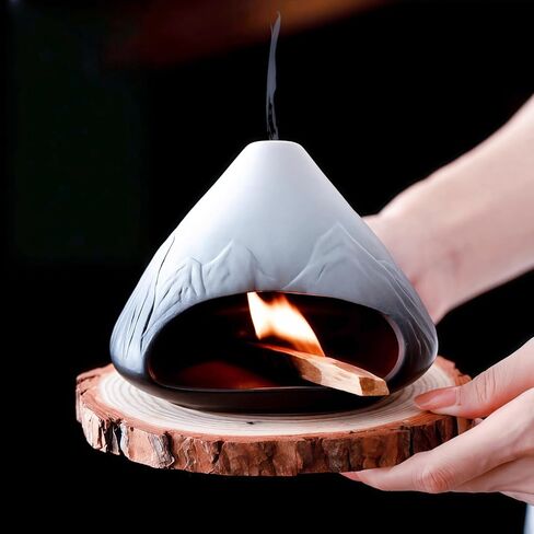 Terracotta Palo Santo Holder Burner & Sage Holde - Mexican Mini Tabletop Rachera مع صينية الرماد ، حامل البخور المزخرف للتأمل الروحي واليوغا (Wiccan) in Kuwait