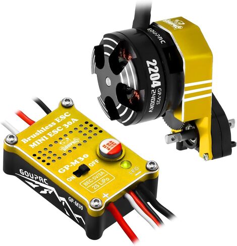 GOUPRC 2204 2400KV Brushless Outrunner Motor with Transmission & 30A Brushless Mini Esc for SCX24 Axial 1/24 Remote Control Car Truck Crawler Black & Red in Kuwait