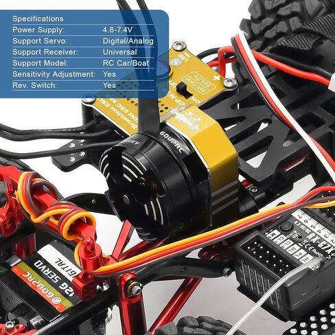 GOUPRC 2204 2400KV Brushless Outrunner Motor with Transmission & 30A Brushless Mini Esc for SCX24 Axial 1/24 Remote Control Car Truck Crawler Black & Red in Kuwait