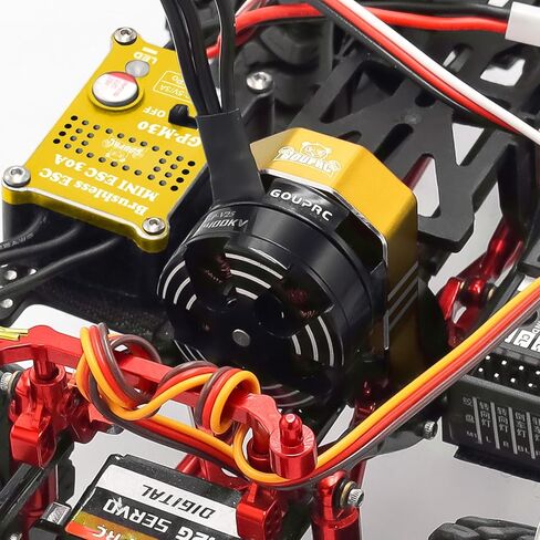 GOUPRC 2204 2400KV Brushless Outrunner Motor with Transmission & 30A Brushless Mini Esc for SCX24 Axial 1/24 Remote Control Car Truck Crawler Black & Red in Kuwait