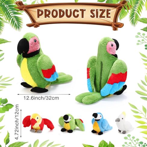 Meooeck 5 Pcs Macaw Parrot Plush Set 13 Inch Mommy Parrot Stuffed Animal with 4 Cute Plush Baby in Her Belly Soft Cuddly Bird for Toddlers Valentines Birthday Hawaii Party(Red Series) in Kuwait