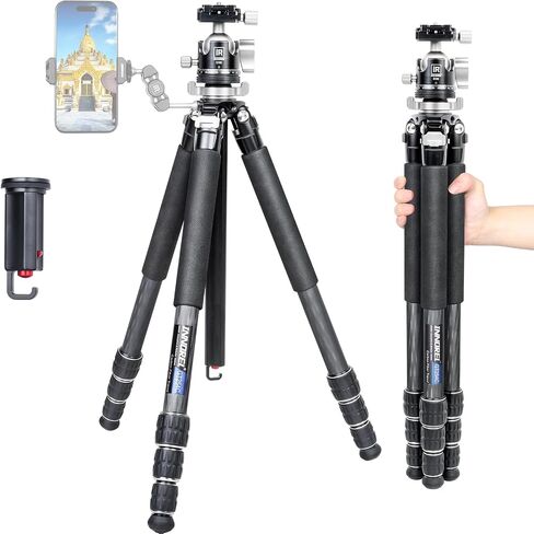 Carbon Fiber Tripod-INNOREL GT254C Professional Camera Tripod Compact Portable Tripod for Digital DSLR Camera 4-Section Travel Camera Stand Support with Special-Shaped Center Column Load 33lb/15kg in Saudi Arabia