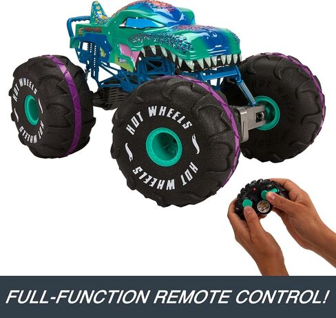 Hot Wheels Monster Trucks 1:15 Scale Mega-Wrex Alive Battery-Powered RC Vehicle with Lights & Sounds in Saudi Arabia